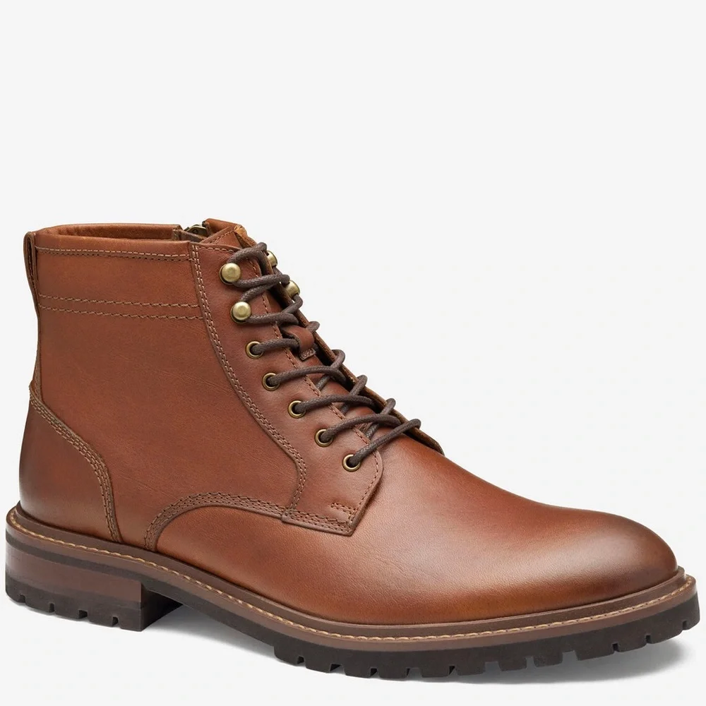 Johnston & Murphy Men's Barrett Leather Plain Toe Boot